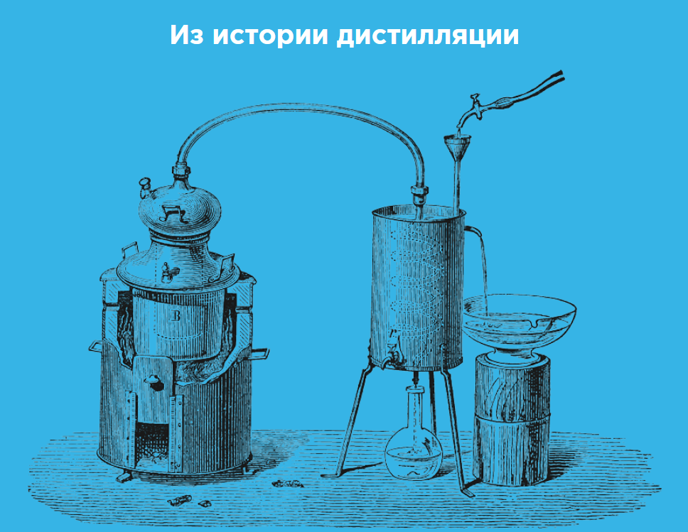 Дистилляция, или перегонка, — процесс разделения жидкостей путем их испарения и последующей конденсации. Считается, что впервые этот процесс освоили в Древнем Египте, где он применялся при получении из кедровой смолы масла для бальзамирования тел умерших. Позднее смолокурением для получения кедрового масла занимались и римляне. Для этого горшок со смолой ставили на огонь и накрывали шерстяной материей, на которой собиралось масло. 
Аристотель описал процесс дистилляции в своей работе «Метеорология», а также упоминал вино, пары которого могу вспыхнуть — косвенно подтверждение того, что его предварительно могли подвергнуть перегонке, чтобы повысить крепость. Из других источников известно, что вино перегоняли в III веке до н. э. в Древнем Риме, правда, не для получения бренди, а для изготовления краски.

Следующие упоминания дистилляции относятся к I веку н. э. и связаны с работами александрийских алхимиков. Позднее этот метод у греков переняли арабы, которые активно использовали его в своих опытах. Также достоверно известно, что дистилляцией алкоголя в XII веке занимались в Салернской врачебной школе. В те времена, впрочем, дистилляты спирта употреблялись не как напиток, а в качестве лекарства. В XIII веке флорентийский медик Тадео Альдеротти впервые осуществил фракционирование (разделение) смеси жидкостей. Первая книга, целиком и полностью посвященная вопросам дистилляции, была опубликована в 1500 году немецким врачом Иеронимом Бруншвигом.

Долгое время для перегонки применялись достаточно простые устройства — аламбик (медный сосуд с трубкой для отвода пара) и реторта (стеклянная кол-ба с узким и длинным наклонным носиком). Техника стала совершенствоваться в XV веке. Однако предшественники современных ректификационных колонн для перегонки нефти, в которых происходит теплообмен между противонаправленными потоками жидкости и пара, появились лишь в середине XIX века. Они позволили получать спирт крепостью 96% с высокой степенью очистки.