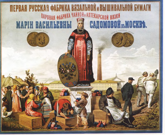 Осташов П.. Первая фабрика вязальной  и вышивальной бумаги. 1884.