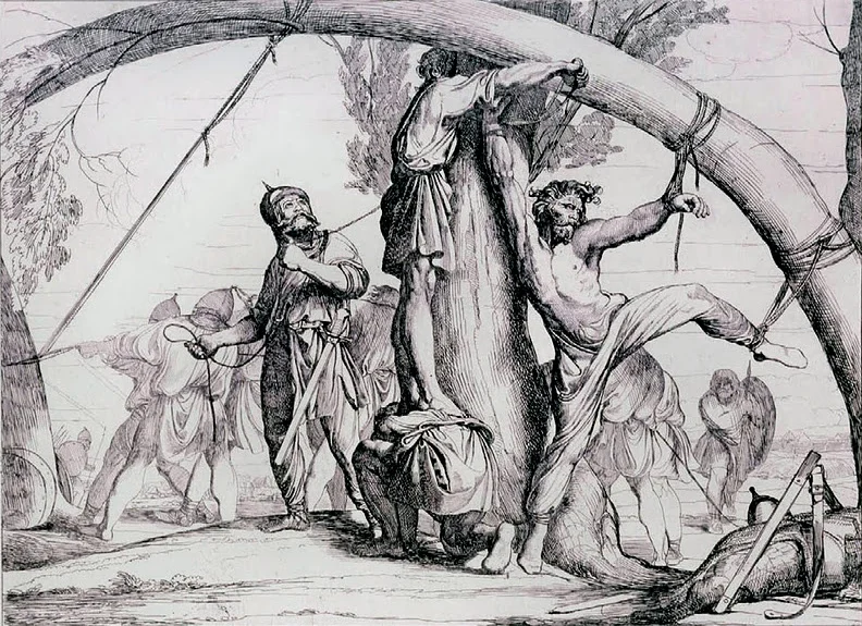 «Казнь князя Игоря». Рисунок Ф. Бруни