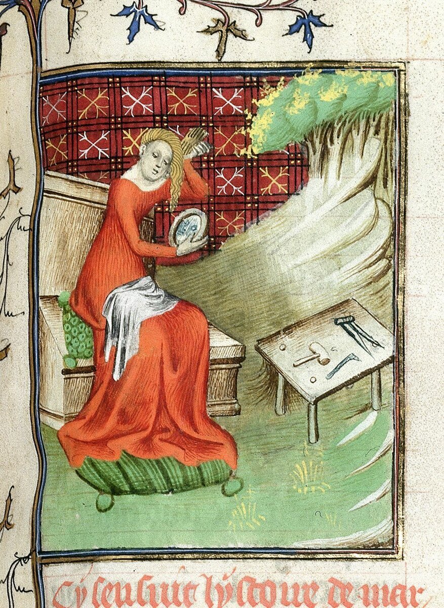 Туалет дамы. Средневековая миниатюра