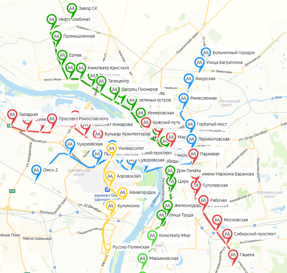 Омский метрополитен схема