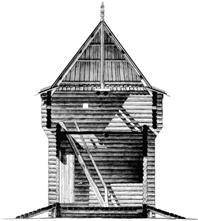 Башня Юильского острога в разрезе, рисунок