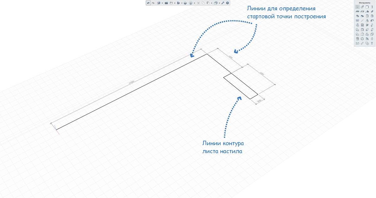 Вспомогательные линии для настила