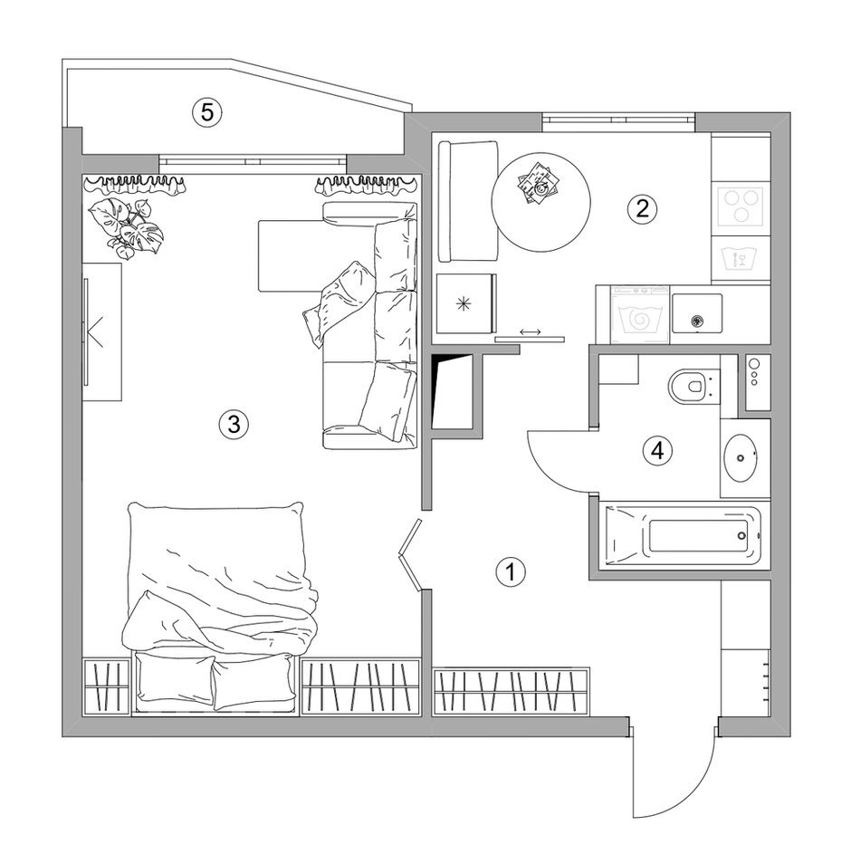 Молодежный интерьер однушки 40 м² в панельке П-44Т | INMYROOM | Дзен