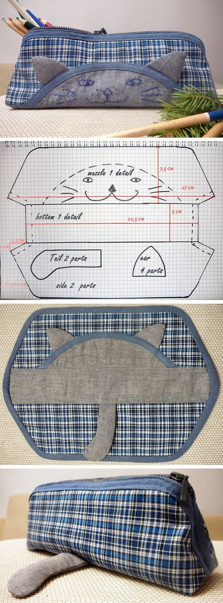 Пенал косметичка выкройка своими руками