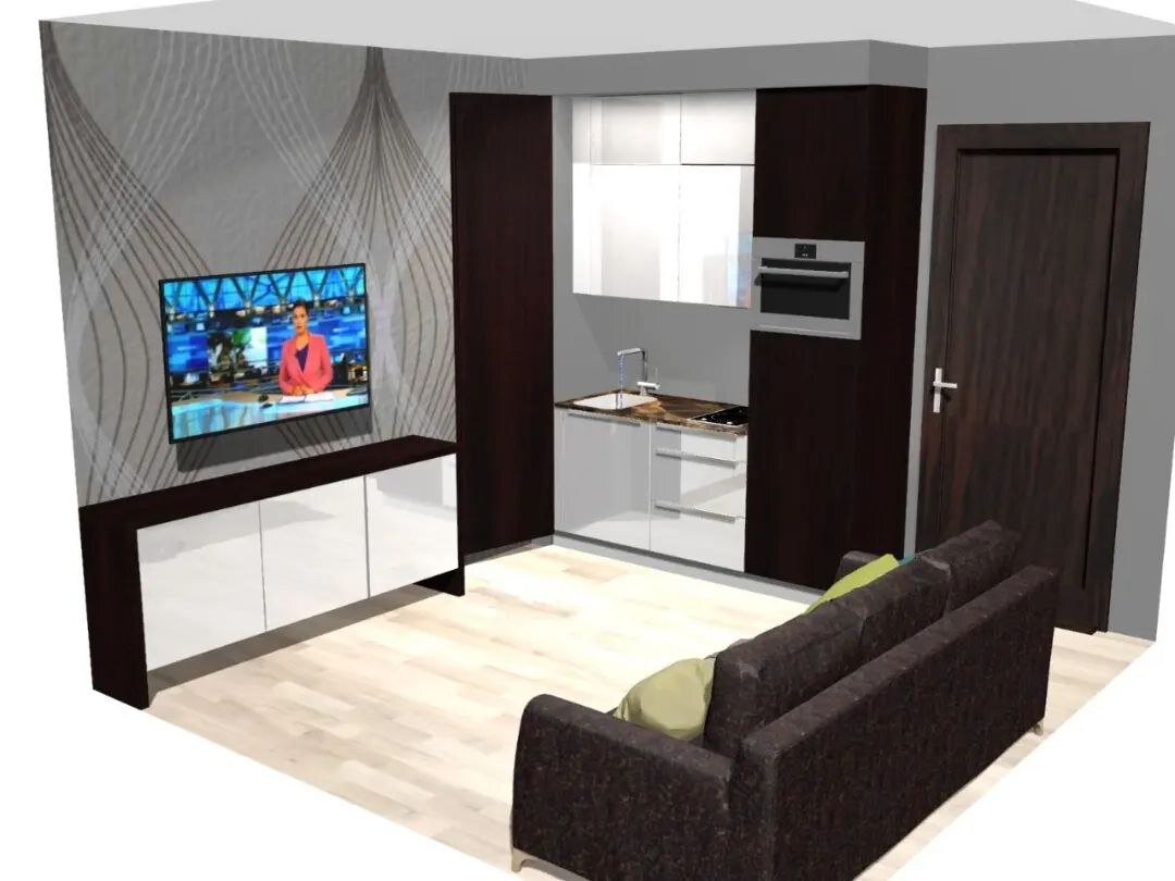 Кухня в студию на этапе проектирования