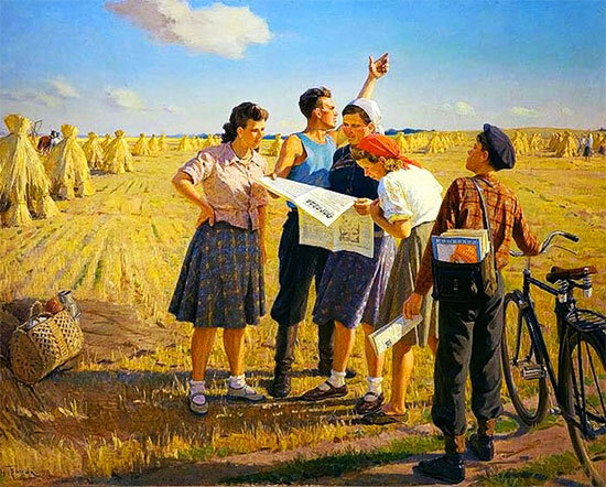 И. Гринюк. На полевом стане