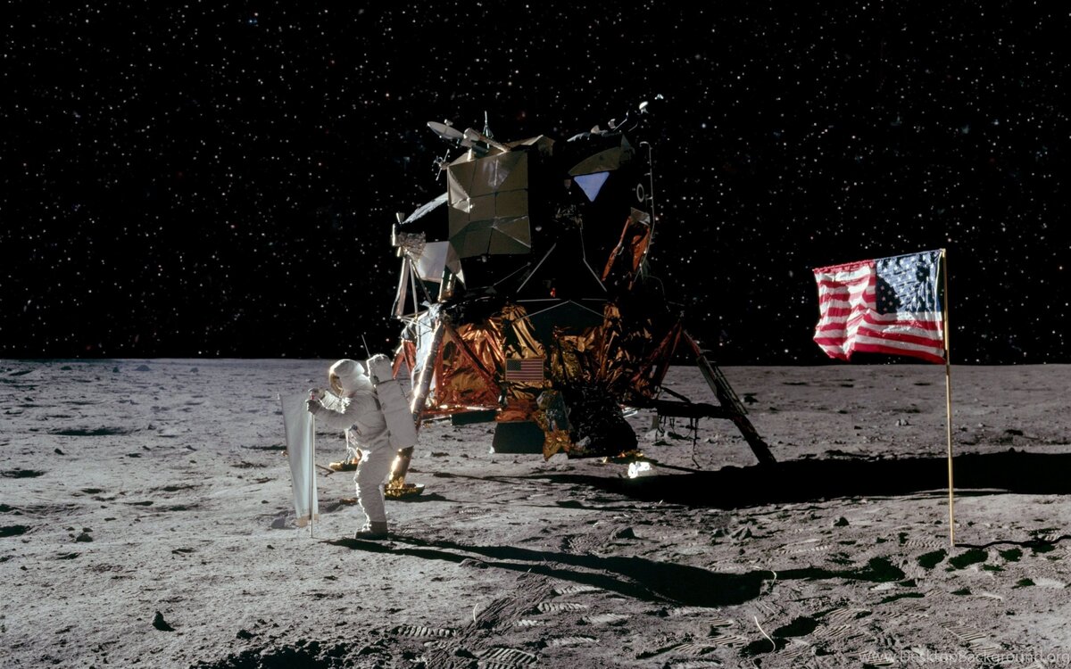 Первый человек высадился на луну. Апполо 11 на Луне.