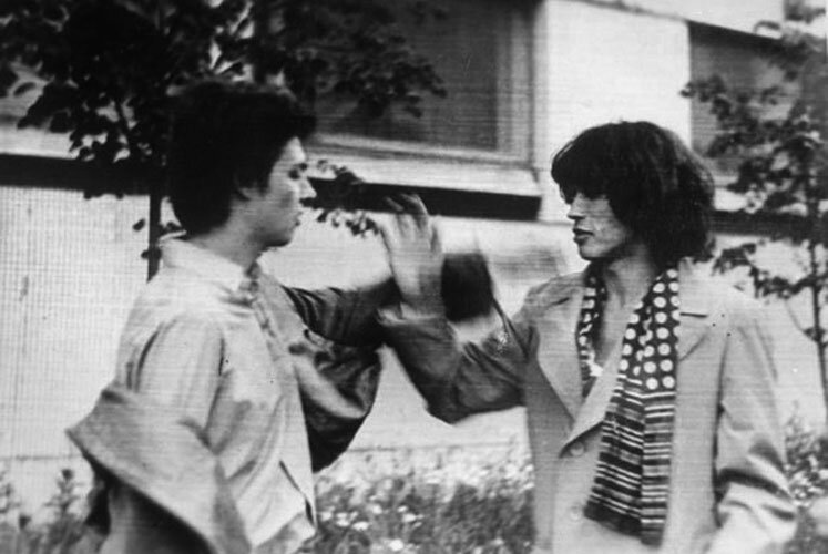 Андрей "Свин"Панов и Виктор Цой. 1982 год