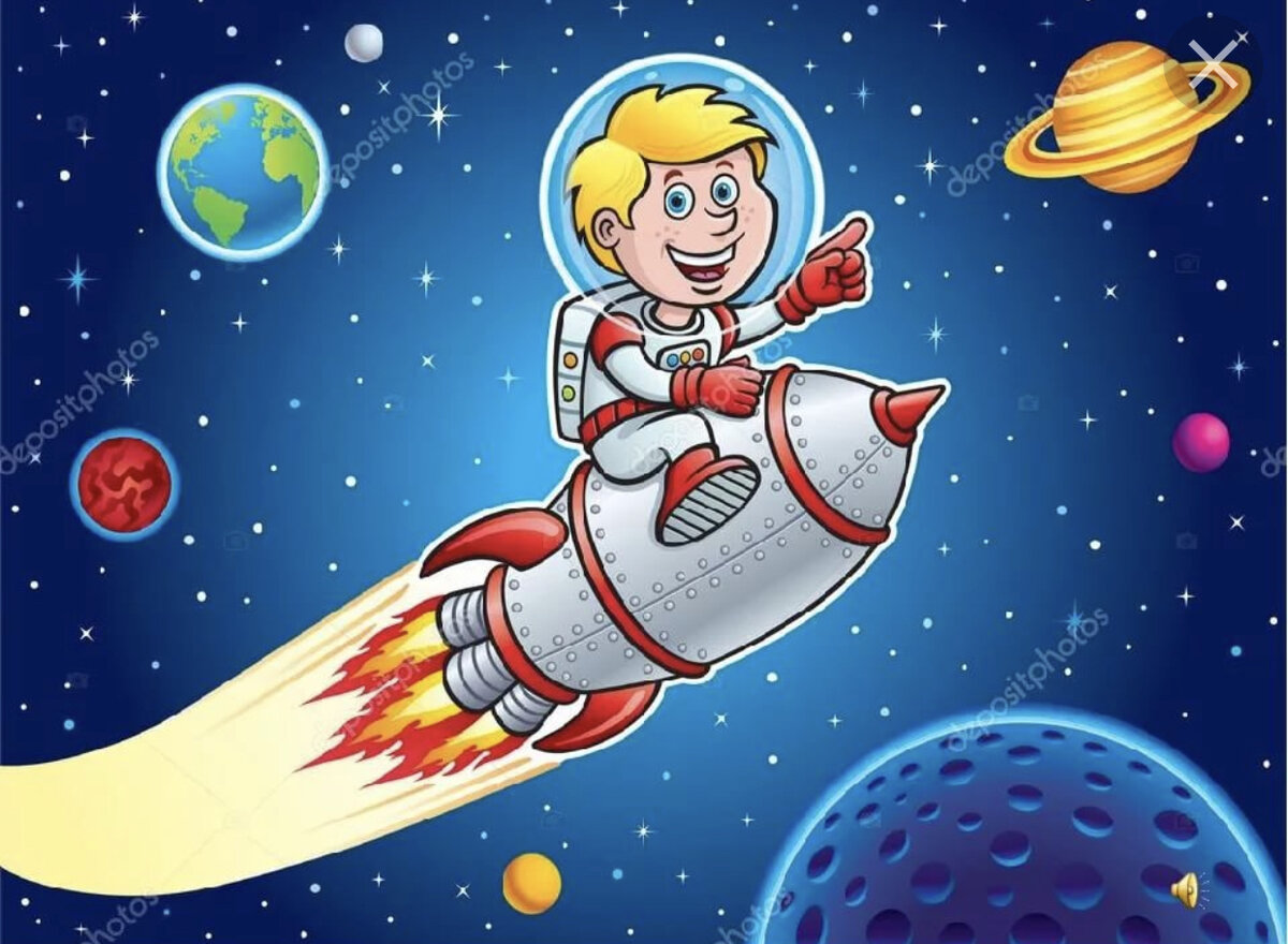 Ракета на луне рисунок