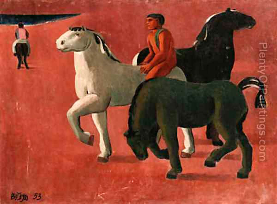 Фернандо Ботеро. Лошади на пляже, 1953