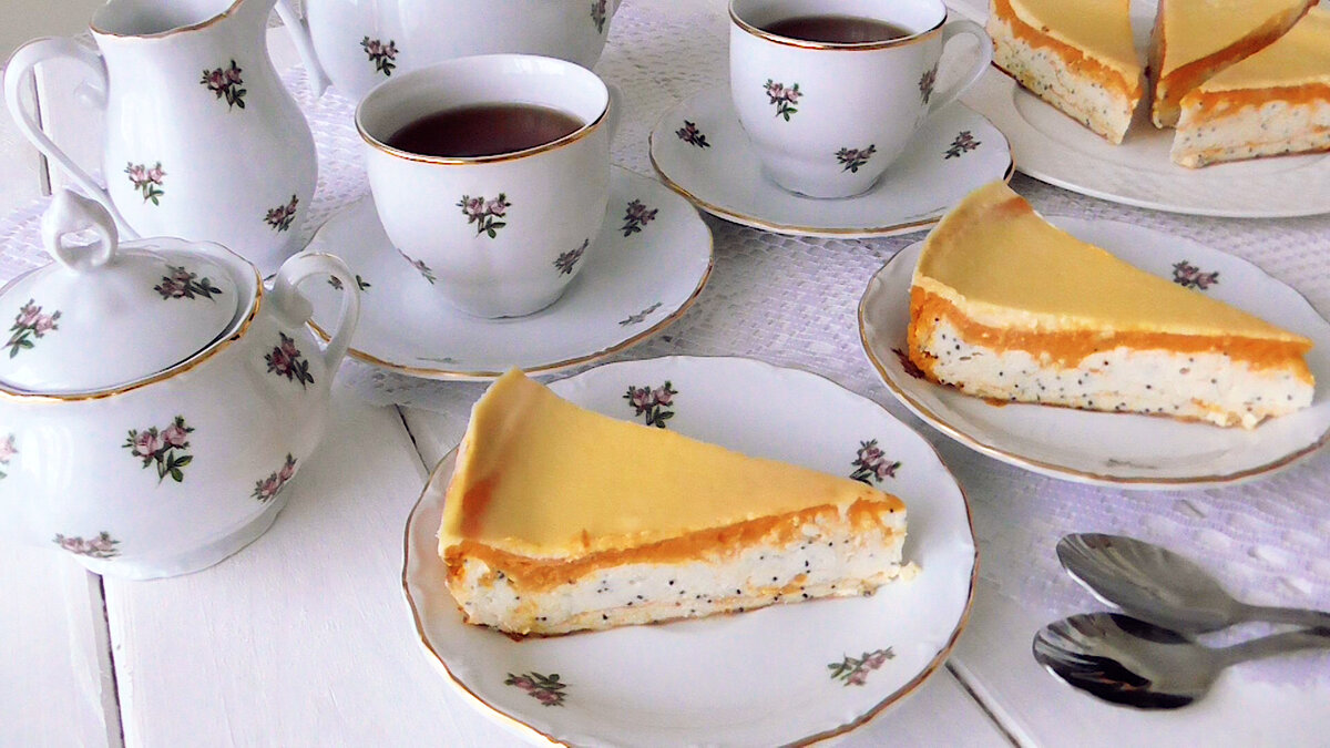 Тыквенная запеканка с творогом и маком