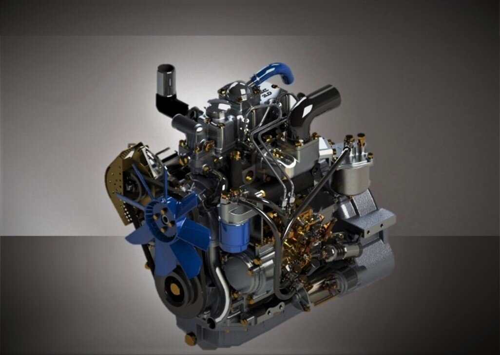 Дизельный двухцилиндровый  двигатель ММЗ-2LD