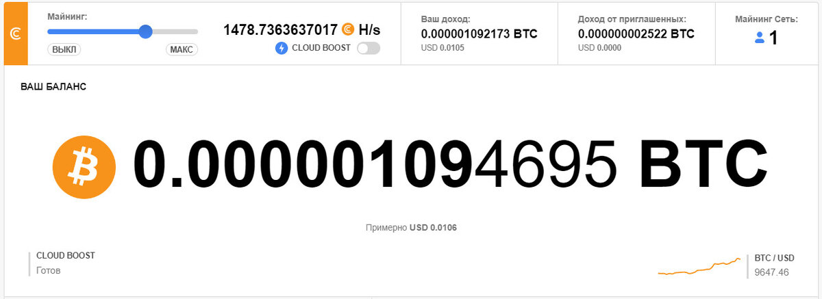 Так будет выглядеть процесс майнинга