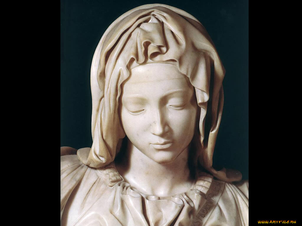 Мадонна из скульптурной композиции "Пьета" Микеланджело.