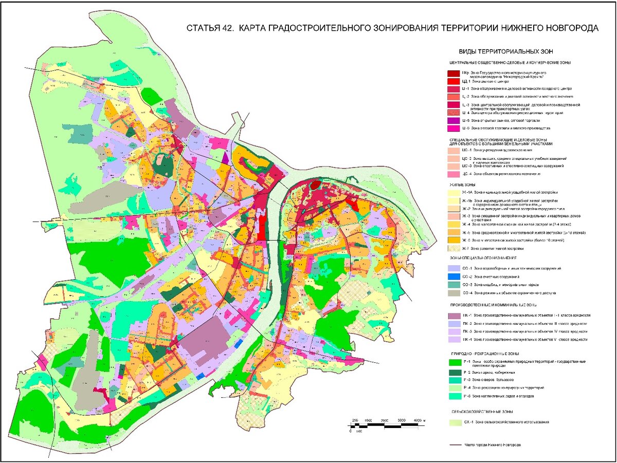 Функциональные зоны Нижнего Новгорода