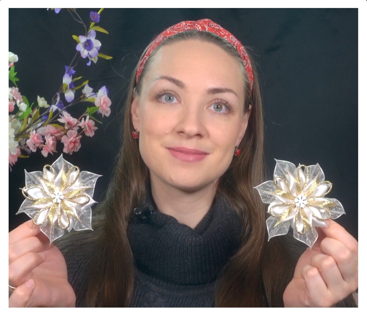 Ксения Назарова! Снежинки своими руками! Новогодние канзаши!