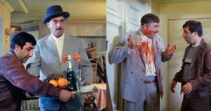 Судя по тому, что вина на подносе нет, она давила на нем черный виноград.