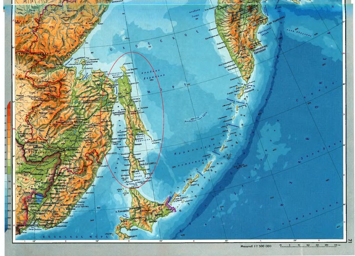 японское море на карте мира