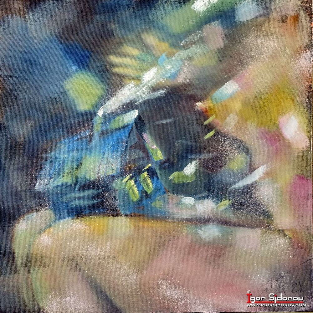 ДОМИК НА КОЛЕНКАХ (холст, масло)