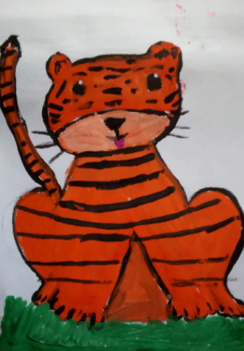 Тигры всякие бывают. Рисунок М.Воронцовой.