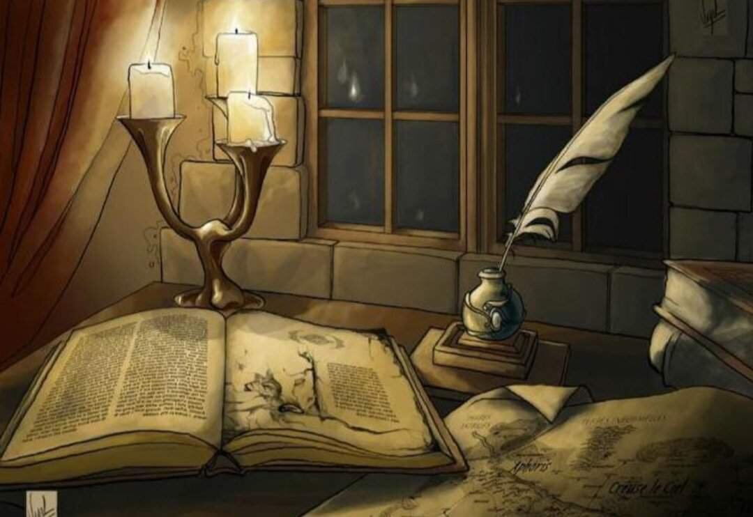 Рисунок книга свеча и перо