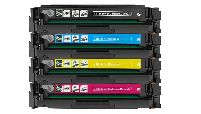 Картридж 415X (W2030X, W2031X, W2032X, W2033X) для лазерного принтера HP Color LaserJet Pro M454dn, M454dw, M479dw, M479fdn, M479fdw, M479fnw комплект голубой, пурпурный, желтый, черный цвет БЕЗ ЧИПА