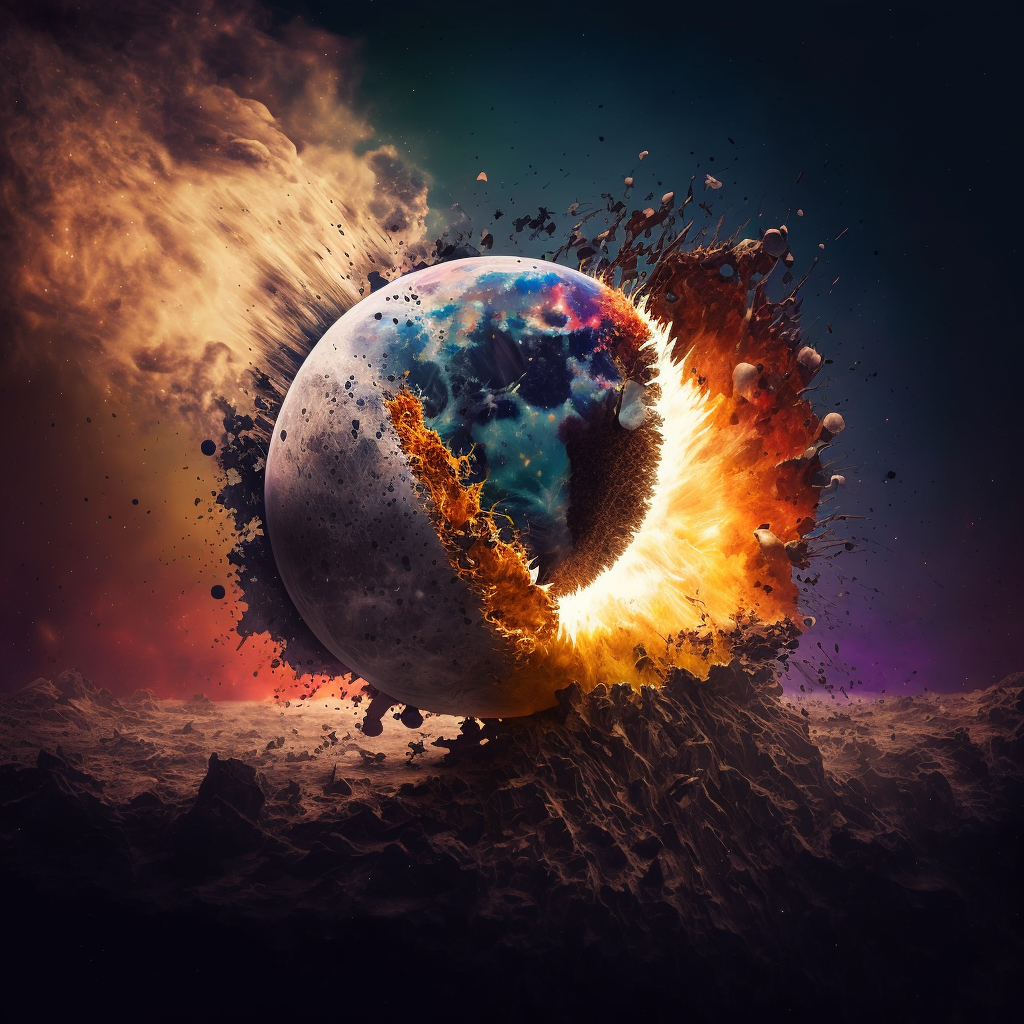 Генерация нейросетями - Взрыв в космосе 