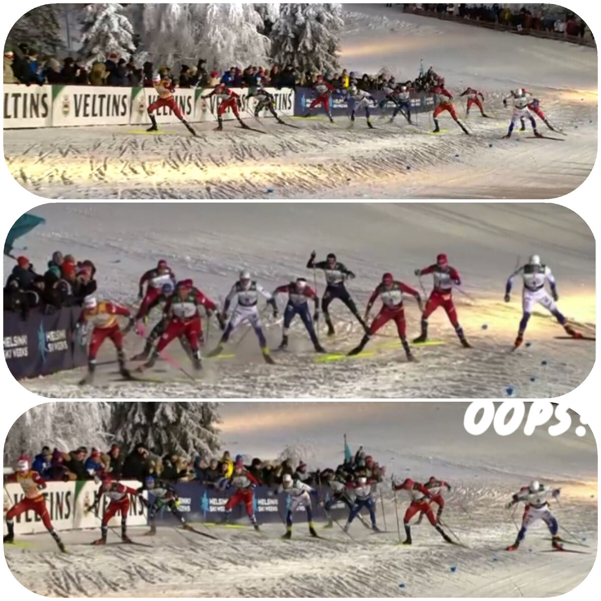 А ничего, что норвежец позади шведа точно также вылез из коридора? 