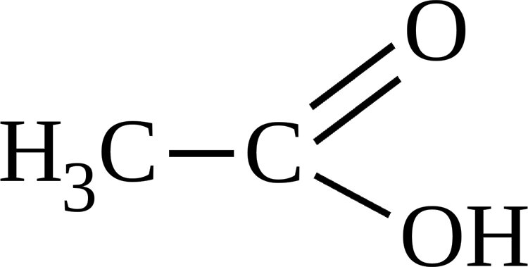 CH3 COOH — химическая формула уксусной кислоты. Химики ещё называют её этановой. Этановая кислота производится на крупных химических заводах путём бактериальной ферментации.