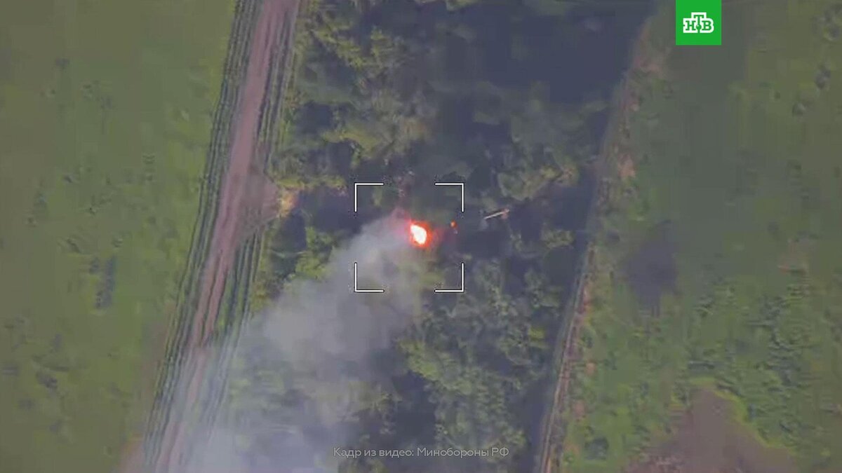    Минобороны показало уничтожение «Ланцетом» немецкой гаубицы PzH 2000