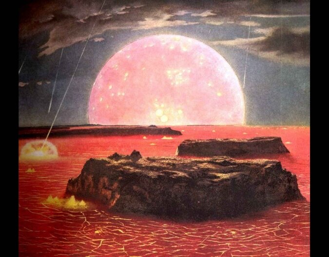 Я постараюсь наиболее детально описать теории происхождения земли (Точного ответа до сих пор не знает никто, лишь теории и построенные на них гипотезы). Я постараюсь все предоставить в удобоваримом виде, дабы не усложнять, буду приводить примеры из обыденной жизни, и схожих аналогов.
Ну что-ж, наверное всем и так известно, что такое: галактика млечного пути, солнечная система, солнце. По правде говоря это все причины, которые создали из крайне малой вероятности то место, где мы сейчас живем.
Если брать за основу “Теорию большого взрыва” (самый наиболее популярный вариант создания вселенной) Если брать за основу данную теорию, то вселенная сформировалась 13,7 млрд лет назад. С помощью космологической сингулярности - это момент времени, когда пространство не имело целой структуры, а все вещество было одним огромным целым, с массой не поддающейся расчетам. Согласно этой концепции, по прошествии энтропийного коллапса,(разрушения, приводящего к колосальному выбросу энергии) материя, и антиматерия стали входить в плотный контакт. Материи оказалось на порядок больше, и следствие из её остатков, в последствии взрыва, сформировалась сама вселенная(и до сих пор формируется)
Этот краткий экскурс необходим для того, что бы более детально понять, как в теории формировалась земля - модель формирования вселенной и всех её объектов является материнским.(Как происходило формирование всей вселенной, так и будет происходить формирование объектов находящихся в ней) 4.6 млрд лет ~ 4.52 млрд лет, солнце оказалось на границе вселенной, и начало собственное формирование (А также и в следствии создания гравитационного центра и объектов рядом с ним)
На тот момент времени земля являлось ничем иным, как субстанцией из льда, межзвездной пыли и смеси металлических частиц, в процессе аккреции (слипания и совмещения веществ под воздействием гравитации) Начала формироваться протоземля. В связи с постоянно аккреции, земля находилась в полурасплавленном состоянии, её поверхность могла переплавлять большую часть современных металлов, однако более плотные вещества погрузились в глубину, и под воздействием внутригравитационных сил сформировали ядро. Так произошло разделение на внешнюю мантию, и внутреннее ядро, будущей земли, в связи с расслоением полого тела протоземли, и из-за воздействия металлического ядра, вокруг земли начало формироваться магнитное поле земли. И первая атмосфера состоящая по большей части из водорода, и гелия. Однако из-за разряженности атмосферы ,и солнечного ветра, большую часть этих элементов было рассеяно, и сейчас доля этих элементов весьма мала в атмосфере земли.
В младенческом периоде земли, она мягко говоря походила на ад, в лучшем случае температура поверхности походила на то, что любят описывать во всяких там религиозных книжках. Магма достигала температуры в 2700 градусов, скалистые образования источали протосерные элементы, из-за чего формирования кислорода заместилось углеродосероводородным миксом, из-за чего атмосфера земли, под воздействием солнца сама себя же и нагревала. По всей земле происходила сейсмическая активность, и она была в тысячи раз сильнее, чем самые сильные землетрясения в современности.( По одной из гипотез, во время такого землетрясения откололся кусок земли, который на данный момент является нашим же спутником. На момент окончания первого периода геологической летописи, на земле уже сформировались анаэробные бактерии, которые стали постепенно вырабатывать кислород, земля начала остывать, и доля магматических океанов начала снижаться, ядро начало остывать, и становится твердым. В атмосфере начали появляться задатки воды, но лишь в виде пара. Однако и жидкая вода существовала. Несмотря на температуру в 250 градусов. Тяжелая атмосфера, и сейсмическая активность не давала ей формироваться окончательно.
Из малого сутки длились 6 часов, луна была на расстоянии 17000 км, и период обращения был очень быстрым.
Был ад, однако из него сформировался тот мир, который мы сейчас же и имеем. Единственную известную нам планету обладающую столь многообразным животным и растительным миром.
На этом все, спасибо за внимание.  