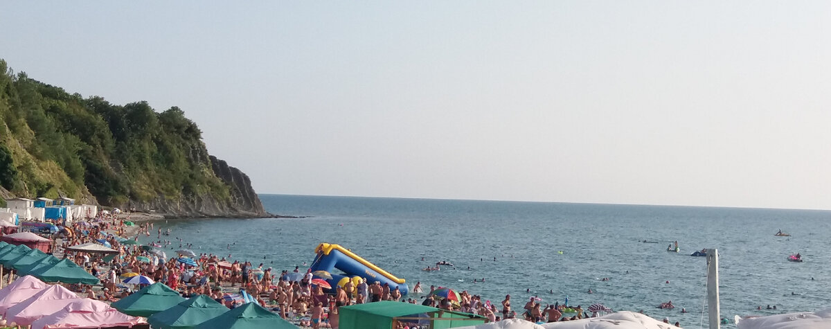 Пляж на Чёрном море, Ольгинка 2019