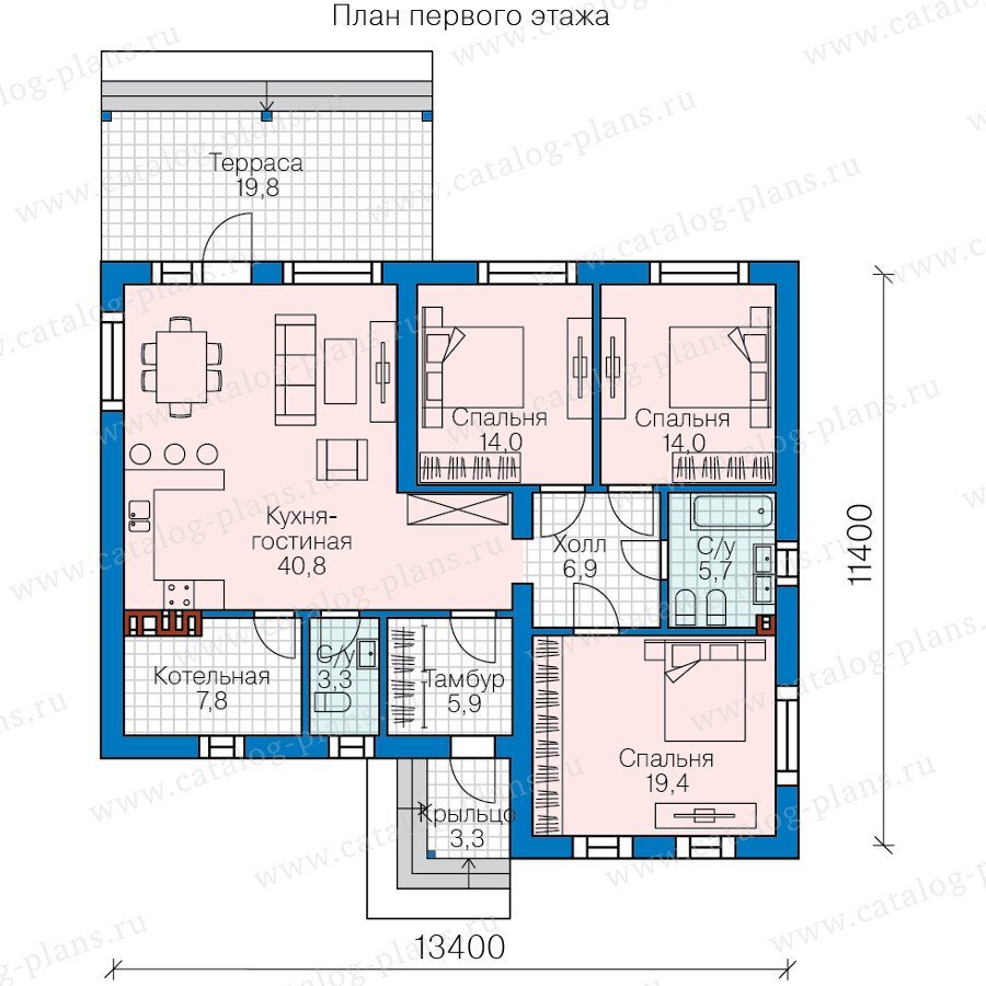 План дома. Изображение с сайта https://catalog-plans.ru