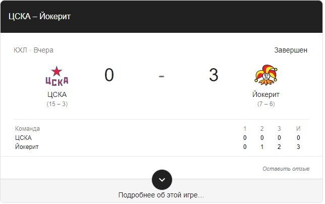 Статистика матча google. Скриншот с сайта google,com