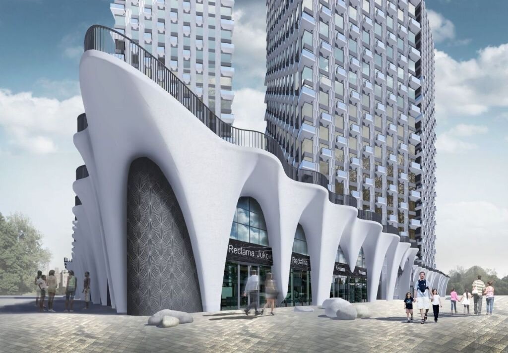 Стилобат московского небоскреба Wellton Towers
