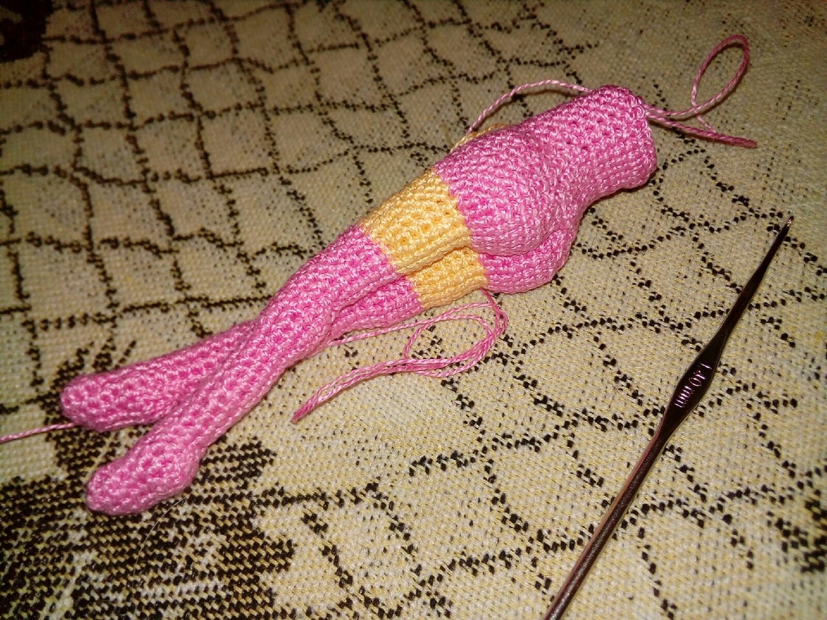 Вязание торса между "рельефами"