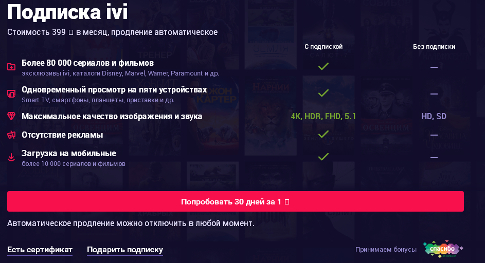 скрин с сайта IVI.ru