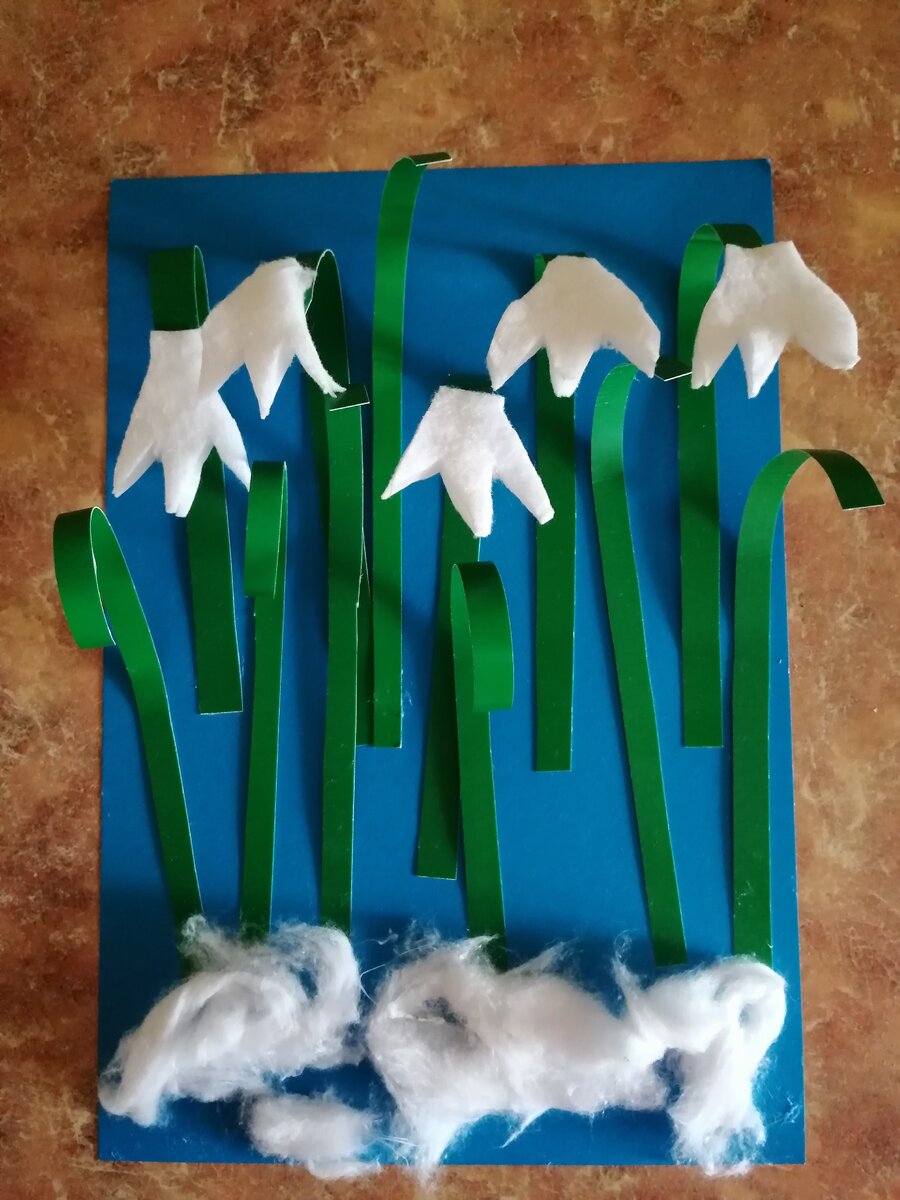 Аппликация "Подснежники"