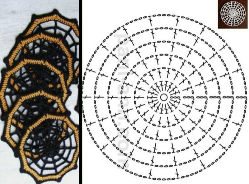 Подстаканники крючком со схемами