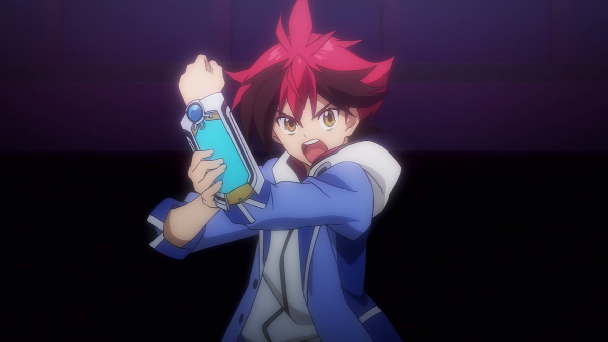 Выглядит герой крайне типично для жанра и очень похож на своих сородичей из "Югио"