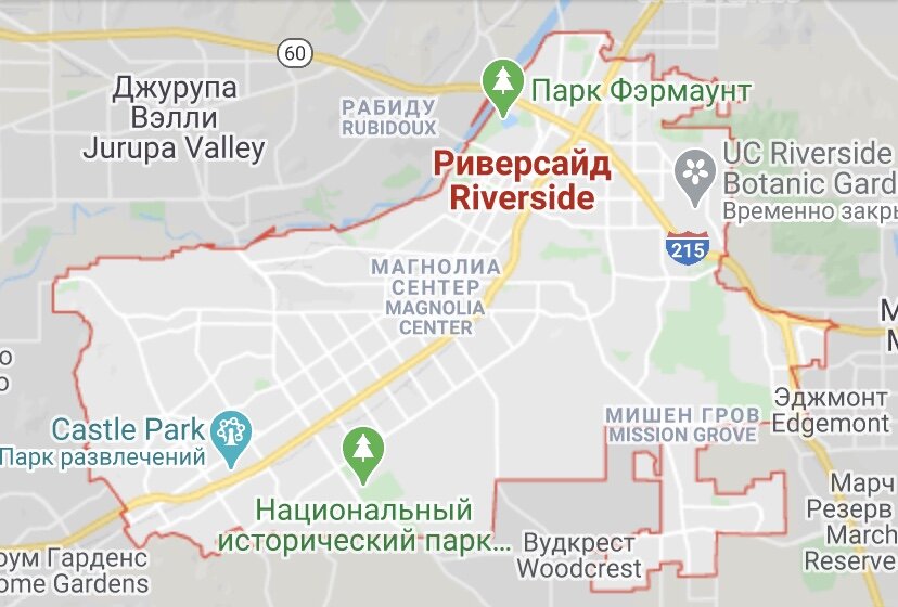Riverside на карте