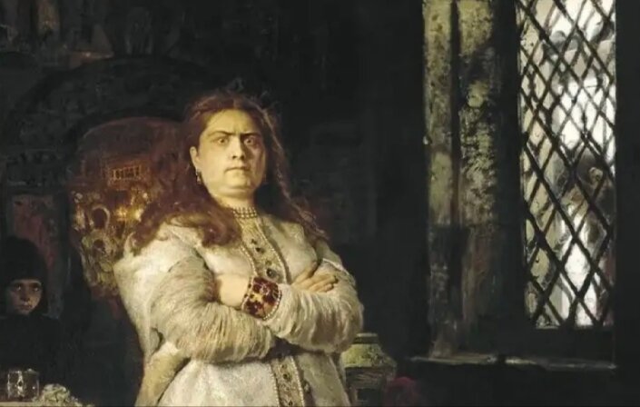 И.Репин Царевна Софья в Новодевичьем монастыре. Тут ей немного за 30