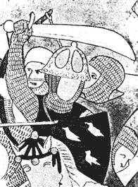 Воин с фальшионом — роспись на стенах Вестминстерского собора