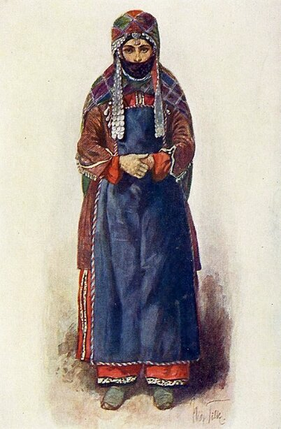 Удинка в творчестве этнографа Макса Тильке. Иллюстрация: Max Karl Tilke 