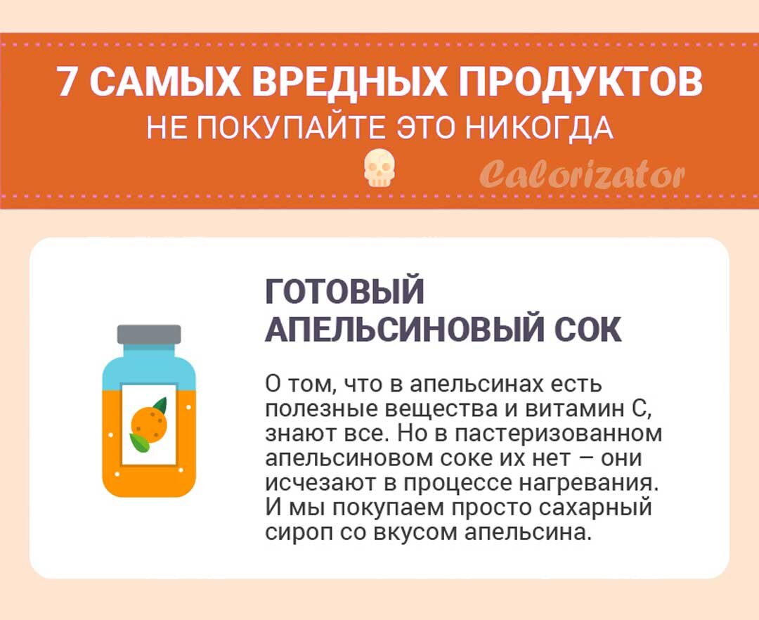 7 самых вредных продуктов, которые НИКОГДА не надо покупать | Calorizator.ru  | Дзен