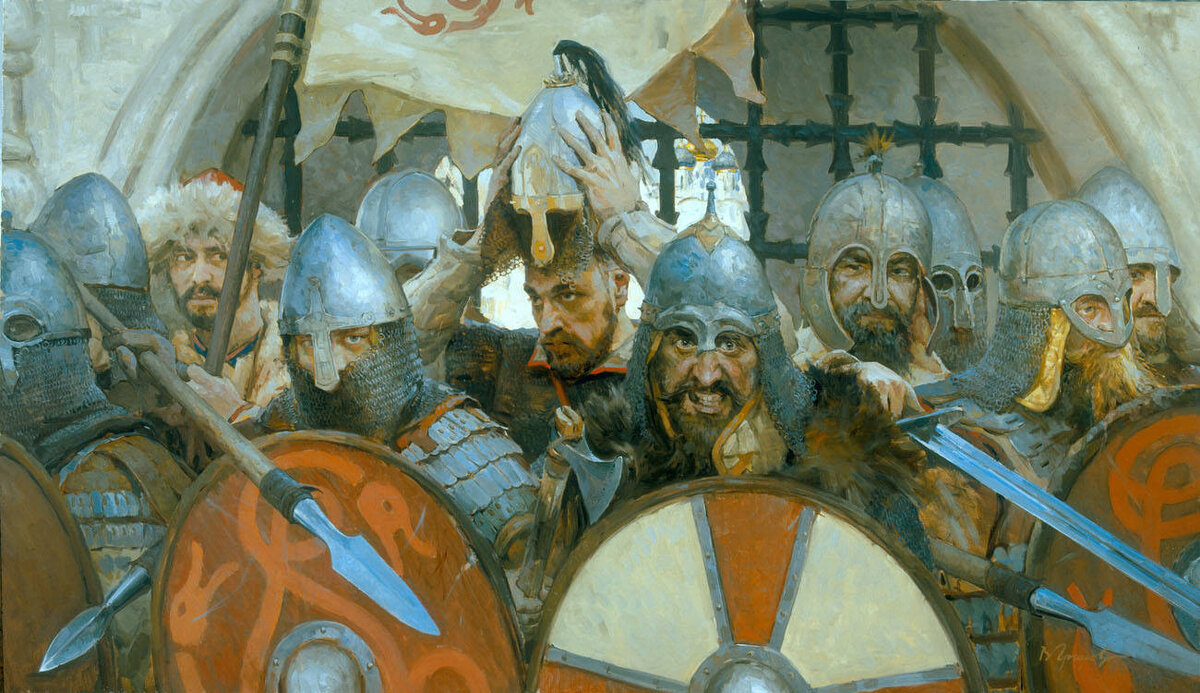 Русы готовятся к бою. Современный рисунок.