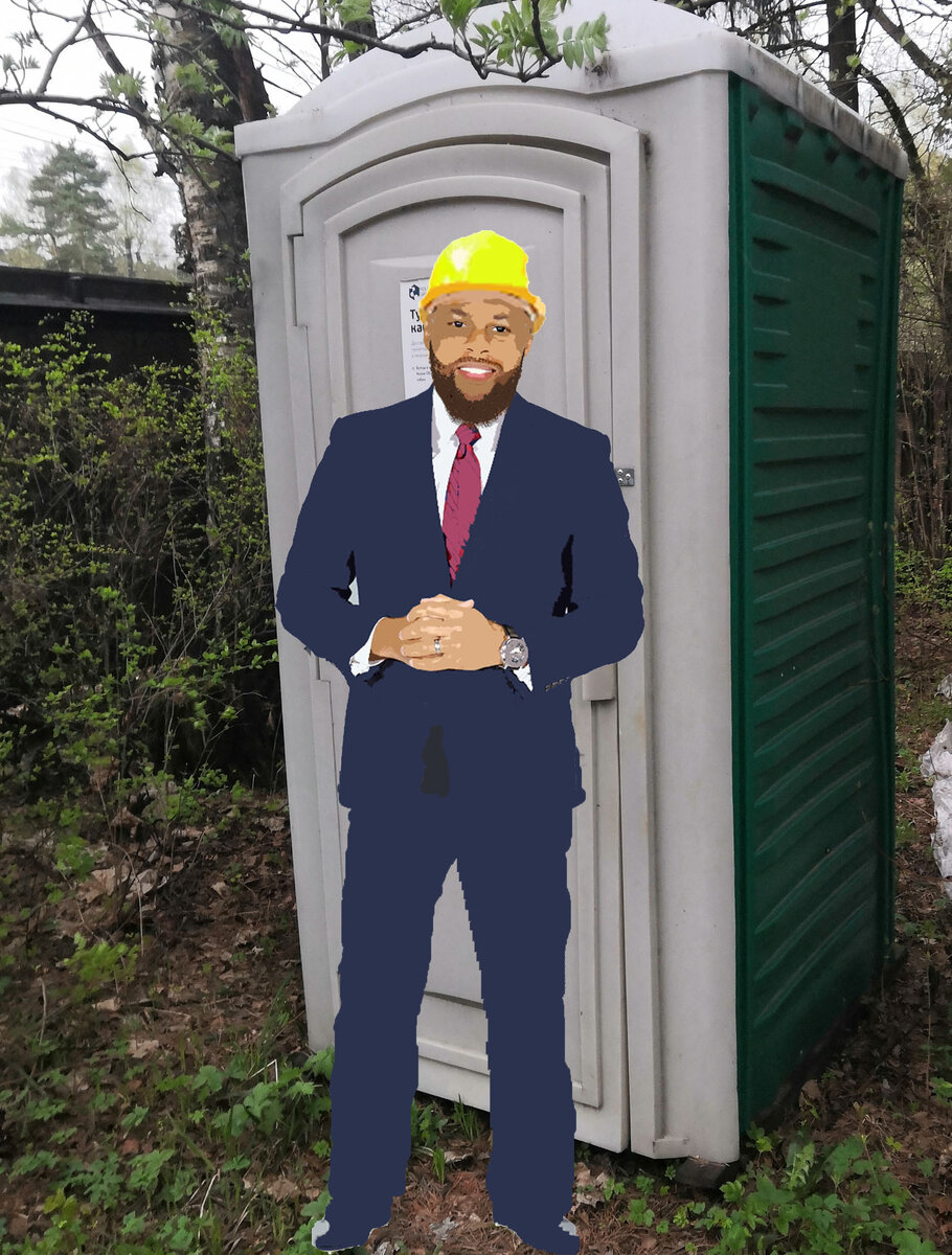 Поставили туалет. ( образ строителя pixabay.com).