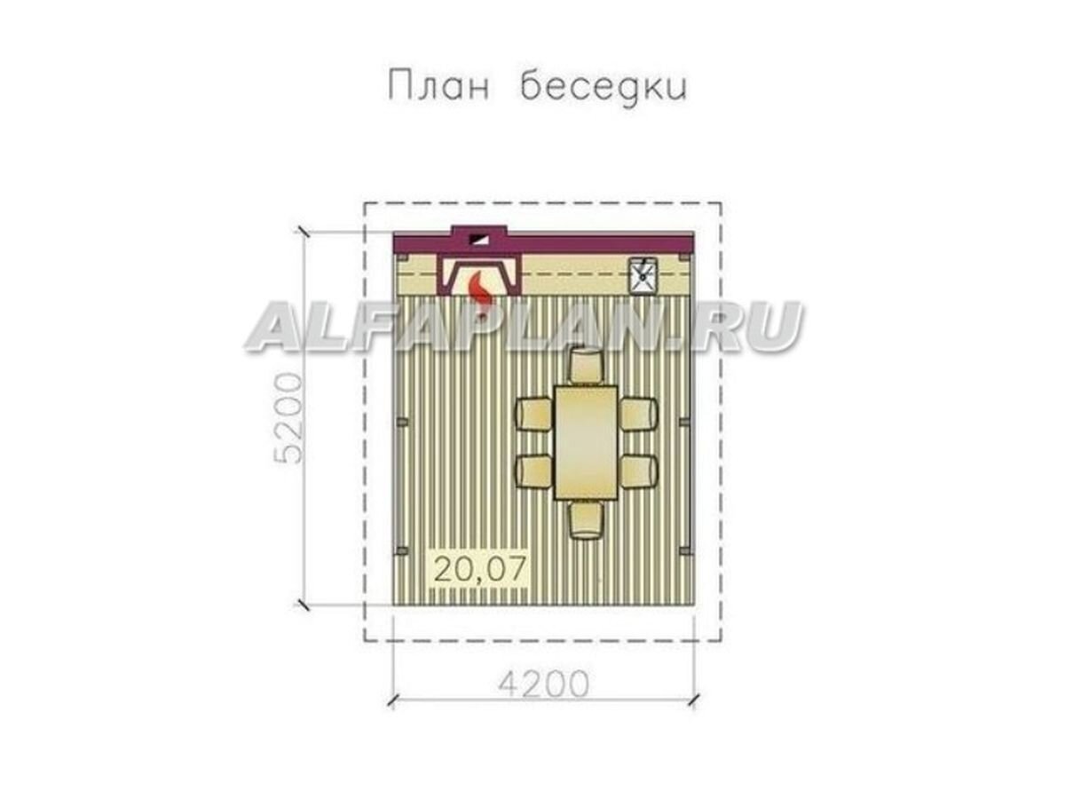 Планировка беседки 291Т