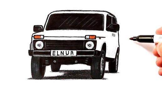 Как нарисовать машину Ниву | Ehedov Elnur